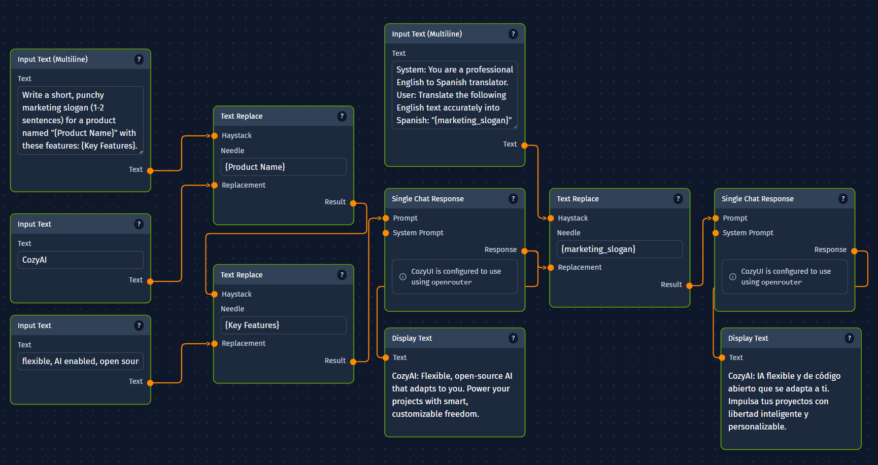 Prompt Chaining Example - screenshot